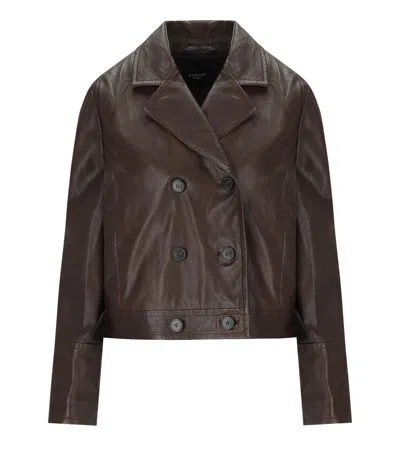 Weekend Max Mara Sub Cioccolato Double-breasted Jacket In Brown