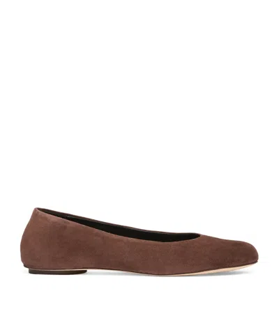 Weekend Max Mara Suede Ballet Flats In Brown