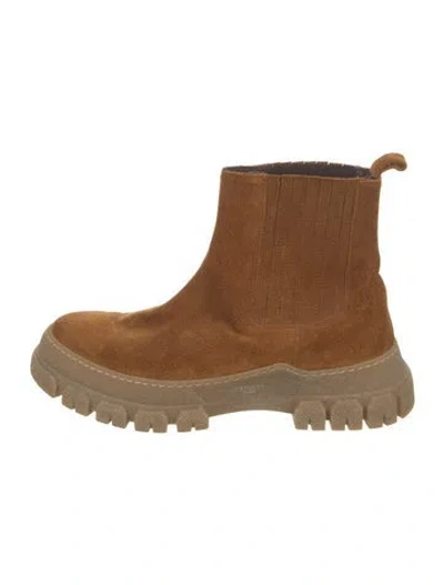 Pre-owned Weekend Max Mara Suede Chelsea Boots In Brown