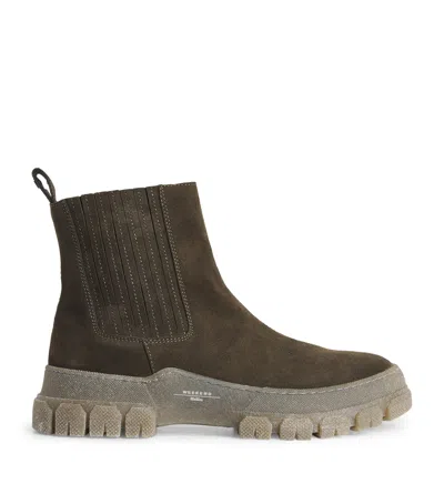 Weekend Max Mara Suede Chelsea Boots In Green