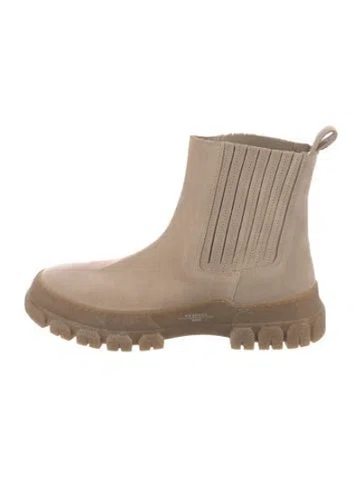Pre-owned Weekend Max Mara Suede Chelsea Boots In Neutral