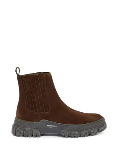 Weekend Max Mara Suede Chunky-sole Boots In Brown