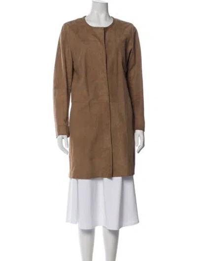 Pre-owned Weekend Max Mara Suede Coat In Neutral
