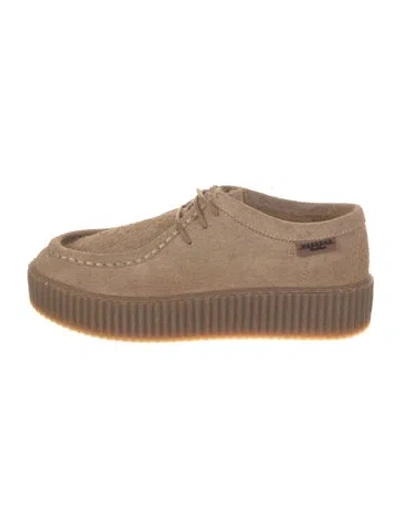 Pre-owned Weekend Max Mara Suede Flats In Neutral