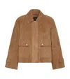 Weekend Max Mara Suede Jacket In Blue