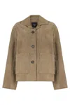 Weekend Max Mara Suede Leather Jacket In Brown