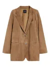 Weekend Max Mara Suede Single-breasted Blazer In Brown