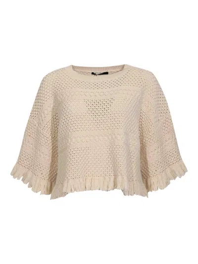 Weekend Max Mara Wkdpalato Oversized Sweater In Cotton Yarn In Brown