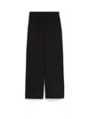 Weekend Max Mara Viscose And Linen Wide Trousers In Black
