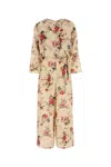 Weekend Max Mara Floral Pattern V-neckline Jumpsuit With Waist Tie In Floral