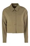 Weekend Max Mara Svago Boxy Cotton Button-up Shirt In Brown