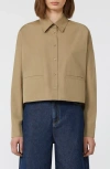 Weekend Max Mara Svago Boxy Cotton Button-up Shirt In Nude