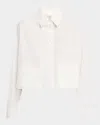 Weekend Max Mara Svago Cropped Boxy Cotton Shirt In Neutral
