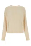 Weekend Max Mara Sand Stretch Alpaca Blend Ghiacci Sweater In Beige O Tan