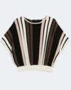 Weekend Max Mara Pegola Pleated Striped Knit Shirt In Multi