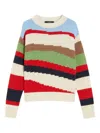 Weekend Max Mara Striped Crew Neck Knit Sweater In Multi