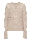 Weekend Max Mara Virgin Wool-blend Open-knit Sweater In White