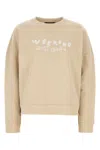 Weekend Max Mara Logo Printed Crewneck Danubio Sweatshirt In Beige O Tan
