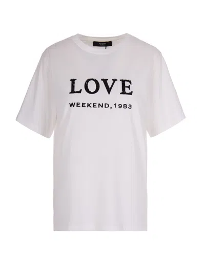 Weekend Max Mara T-shirt Agile Love Bianca In White