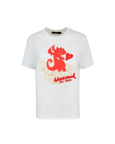 Weekend Max Mara T-shirt Bianca Dragon In 004