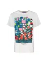 Weekend Max Mara T-shirt Bobby In Jersey Stampato In Blue Beige