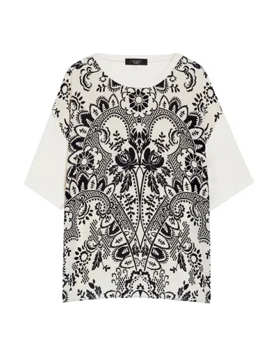 Weekend Max Mara T-shirt In Seta Stampata E Jersey