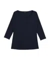 Weekend Max Mara T-shirt With Round Neck And Long Sleeves In Blue