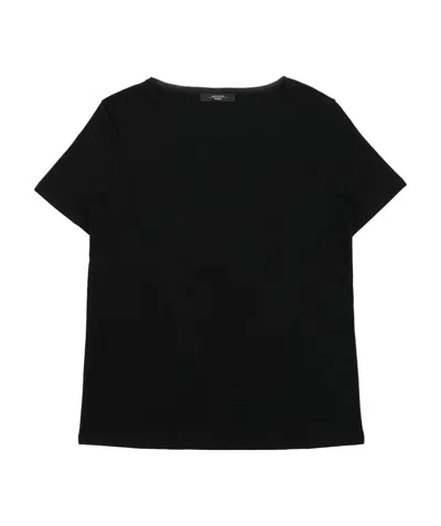 Weekend Max Mara T-shirt With Round Neck And Short Sleeves In Black