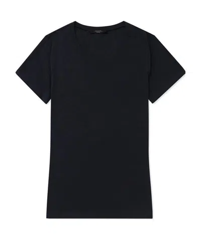 Weekend Max Mara T-shirt With Round Neck And Short Sleeves In Black