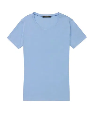 Weekend Max Mara T-shirt With Round Neck And Short Sleeves In Blue