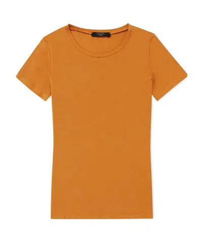 Weekend Max Mara T-shirt With Round Neck And Short Sleeves In Orange