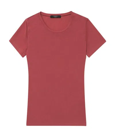 Weekend Max Mara T-shirt With Round Neck And Short Sleeves In Red