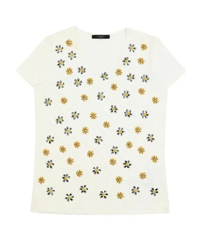 Weekend Max Mara T-shirt With Round Neck And Short Sleeves In White