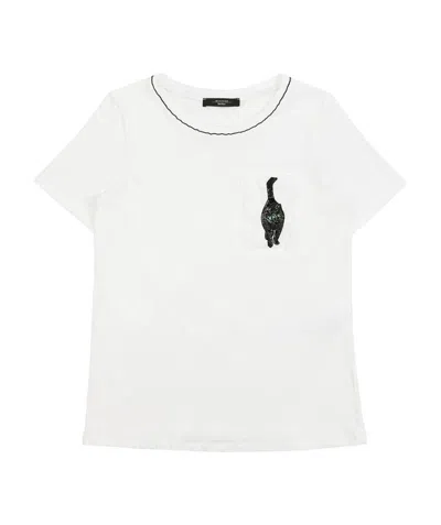 Weekend Max Mara T-shirt With Round Neck And Short Sleeves In White