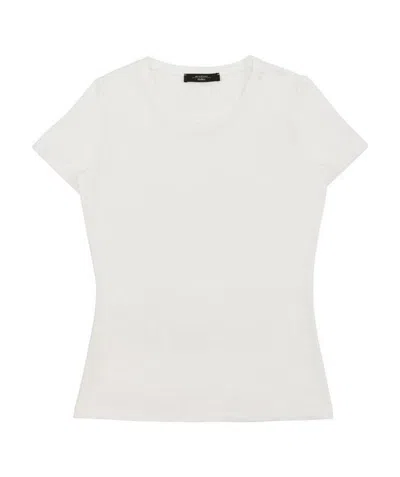 Weekend Max Mara T-shirt With Round Neck And Short Sleeves In White