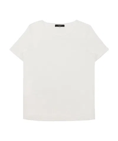 Weekend Max Mara T-shirt With Round Neck And Short Sleeves In White