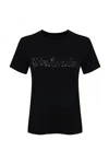 Weekend Max Mara T-shirt With Vello Logo Embroidery In Jersey In Nero+weekende