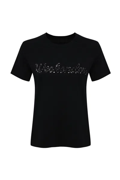 WEEKEND MAX MARA T-SHIRT WITH VELLO LOGO EMBROIDERY IN JERSEY
