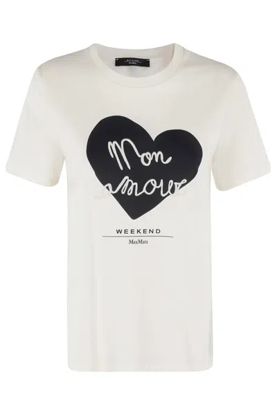 WEEKEND MAX MARA T-SHIRT WITH VELLO LOGO PRINT IN JERSEY