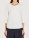 Weekend Max Mara Three-quarter-sleeve T-shirt In White