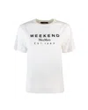 Weekend Max Mara White Jersey T-shirt With Logo Print In White