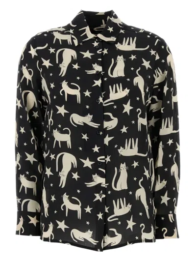 Weekend Max Mara Tabella Cat-print Shirt In Multi