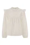 Weekend Max Mara Taddeo Broderie Anglaise Poplin Shirt In White