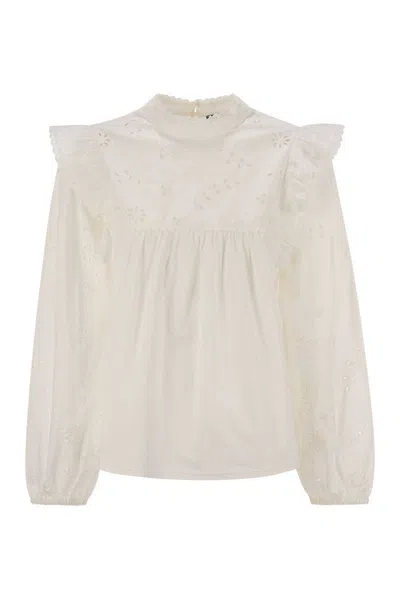 WEEKEND MAX MARA WEEKEND MAX MARA TADDEO - COTTON POPLIN AND JERSEY TOP