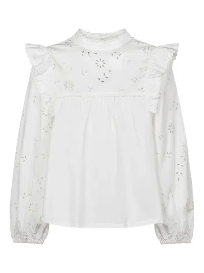 Weekend Max Mara Taddeo Ruffled Floral Embroidery Blouse