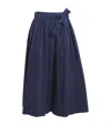 Weekend Max Mara Agiate Tie Waist Cotton Skirt In Blue