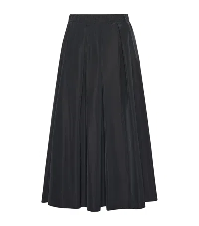 Weekend Max Mara Taffeta Pleated Midi Skirt In Black
