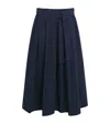 Weekend Max Mara Taffeta Tie-belt Midi Skirt In Blue
