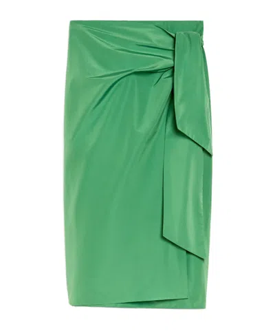 Weekend Max Mara Taffeta Wrap Skirt In Green