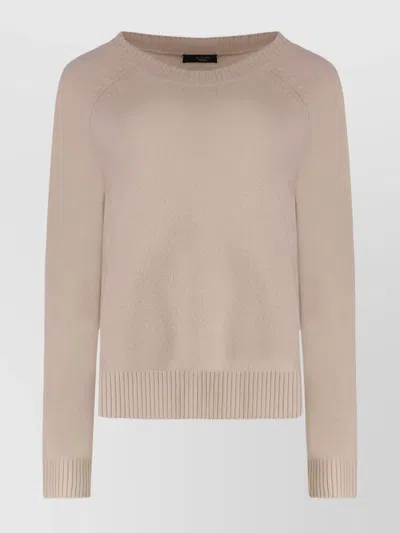 Weekend Max Mara Tago Crew-neck Cashmere Sweater In Neutral
